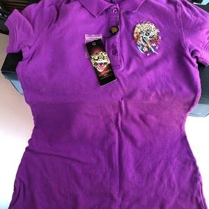 Shirt  polo Ed hardy original color purple new